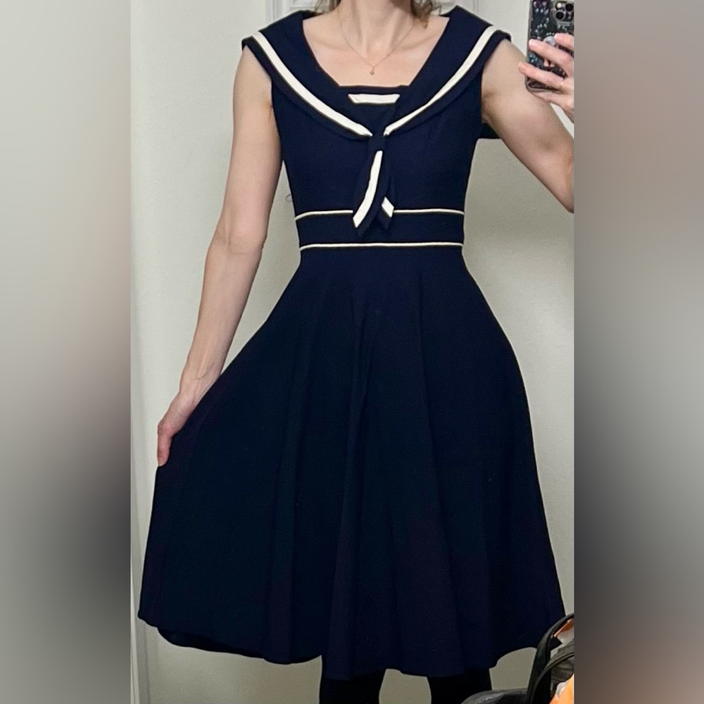 Stop Staring by Alicia Estrada - Navy Sailor Dress - size small - Vintage Retro - Picture 6 of 6